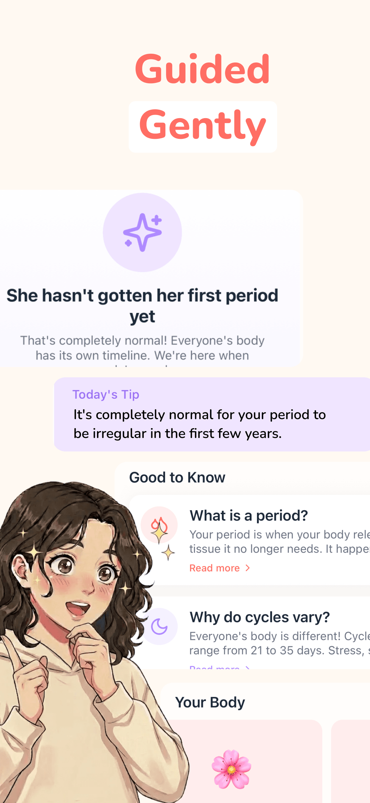 Guided gently through educational content